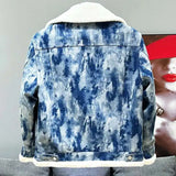 Faux Shearling Lined Denim Jacket
