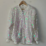 Iridescent Sequin Bomber Jacket