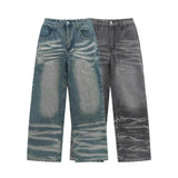 American Street Distressed Straight-leg Denim