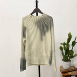 Faded Cable Knitted Sweater