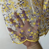 Floral Embroidered Mesh Blazer Vest