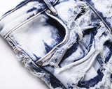 Undercut Ruffle Destroyed Denim Jeans