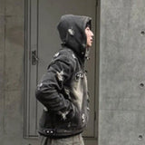 Zipper Darkwear Denim Jacket