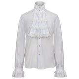 Edwardian Lace Jabot Top with Ruffle Cuffs