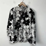 Monochrome Floral Button Up