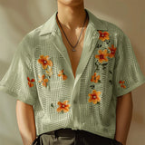 Flower Printed Mesh Shirt