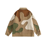 Earth-Tone Patchwork Canvas Jacket