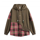 flannel split olive hoodie