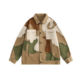 Earth-Tone Patchwork Canvas Jacket