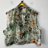 Butterfly Breathable Organza Blazer Cropped Vest