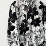 Monochrome Floral Button Up
