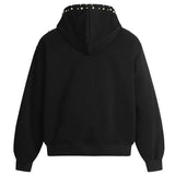 Black Pearl Studded Streetwear Hoodie