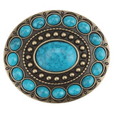 Turquoise Concho Western Belt Buckle
