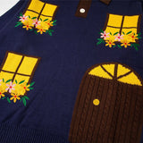 Cottage View Knit Polo Sweater