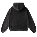 Shadow Burnout Distressed Grey Hoodie