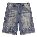 Fire Diamond Denim Shorts