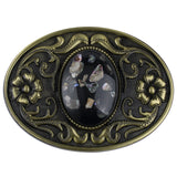Western Stone Floral Belt Buckle