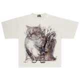 Artistic Cat Graphic Tee