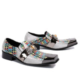 Square Toe Leather Slip-Ons