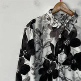 Monochrome Floral Button Up