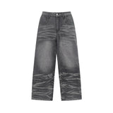 American Street Distressed Straight-leg Denim