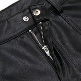 Studded Black Leather Shorts