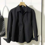 Pleated Darkwear Button-Up