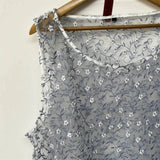 Heavy Embroidery Sheer Mesh Loose Tank Top