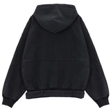 Belt Washed Patchwork Hoodie