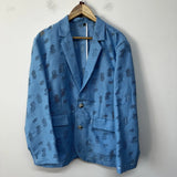 Micro Ripped Mottled Sheer Casual Blazer