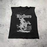 'Rugged' Man Vintage Black Cut Off Tee