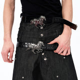 Textured Embossed Full-grain Leather Belt
