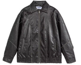 PU Leather Varsity Bomber Jacket
