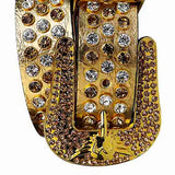 Antique Gold Strap With Red & Transparent Studded Rhinestone Belt