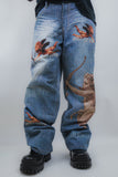 RM205B BABY - Graphic Printed Baggy Jeans