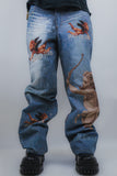 RM205B BABY - Graphic Printed Baggy Jeans