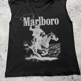 'Rugged' Man Vintage Black Cut Off Tee