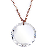 Clear Halo Copper Chain Necklace Created with Crystals