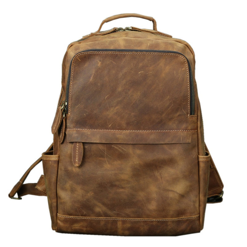 Handmade Dark Brown Strong Leather Backpack