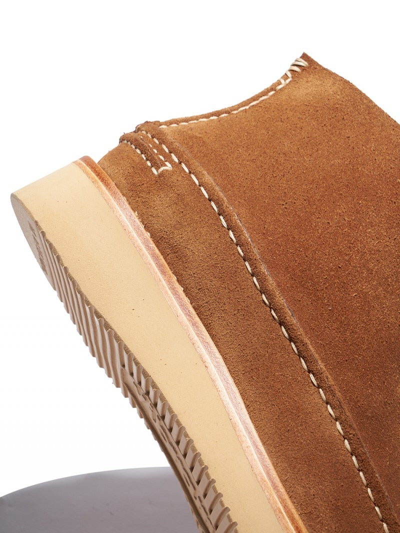 LIMETLISS Suede Moccasin Handmade Ankle Boots