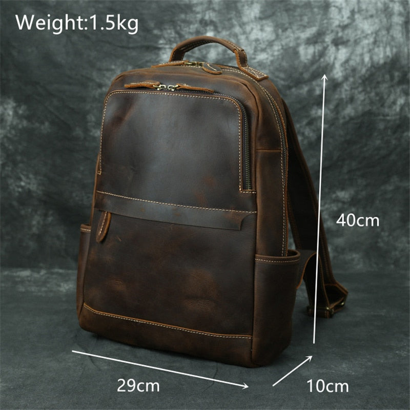 Handmade Dark Brown Strong Leather Backpack