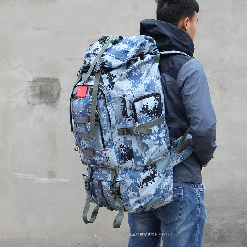 tactical tech multi-function camouflage backpack / 80L large capacity