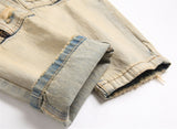 Pale Wash Double Zip Denim Jeans