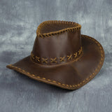 Handmade Weaved Western Leather Cowboy Hat