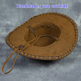 Handmade Weaved Western Leather Cowboy Hat