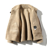 Caramel Natural Brown Biker Shearling Jacket