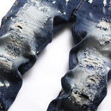 Blue Super Ripped Distressed Denim Pants