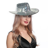 Glitter Sequin Mirror Disco Cowboy Hat