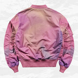 Pink Gradient Tech Bomber Jacket