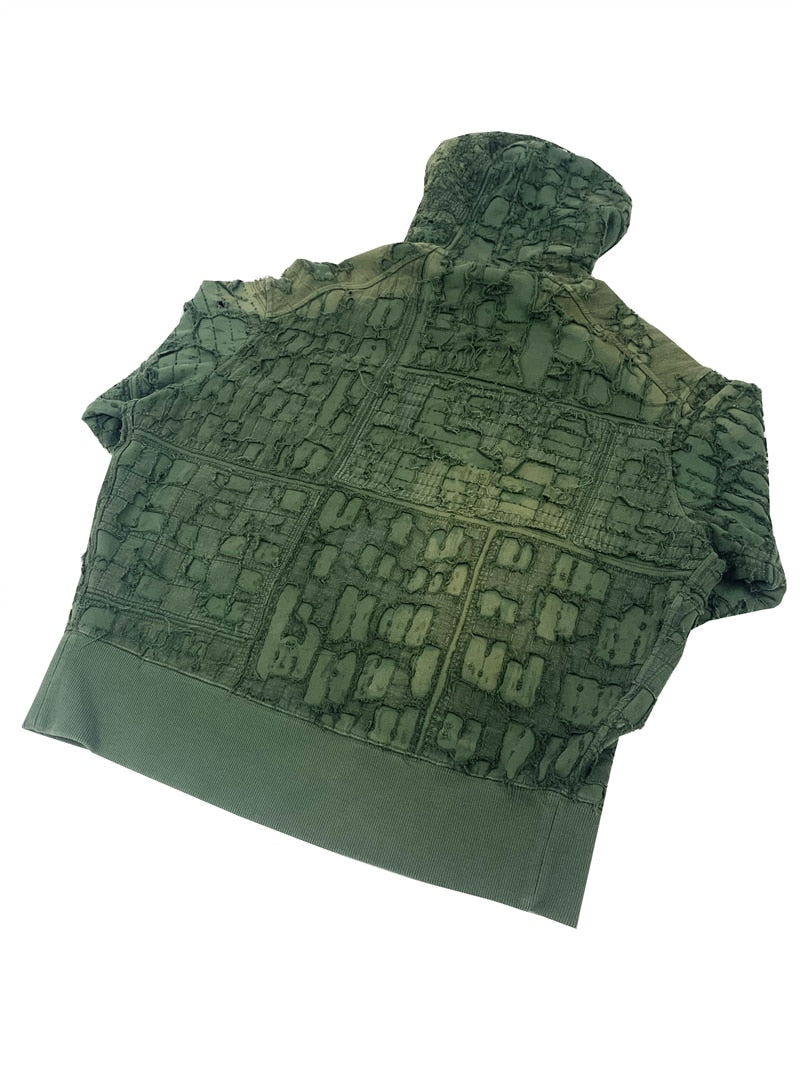 Money Green Ultra Ripped Destroyed Pullover Hoodie